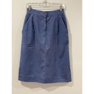 Vintage The Villager Skirt Midi Blue Size 12 80s Prairie Boho Hippie‎ Peasant